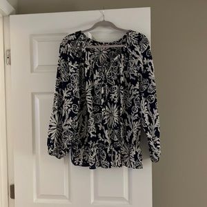 Navy Lilly Top